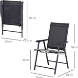 Set van 2 Campingstoelen - Klapstoel met armleuningen visstoel - zwart