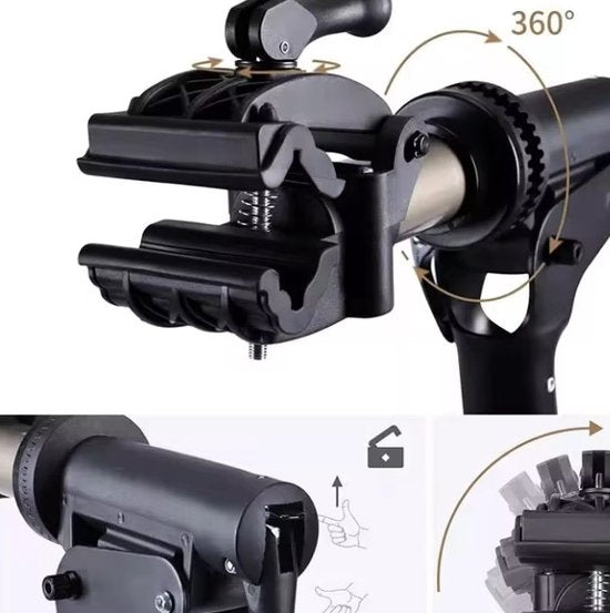 4toolz® Fiets Reparatiestandaard PRO – Aluminium – 360° Draaibaar - Met Gereedschapsbakje