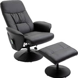 Relaxfauteuil met Massagestoel met voetenbank Kunstleer - Zwart