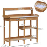 4Goodz Houten oppottafel Plantentafel met lade en bak