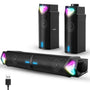 Vesfy 2-in-1 Soundbar & PC Speakers - Bluetooth 5.3 - RGB Verlichting - HiFi Stereo - Geschikt voor PC, Laptop & Monitor - Gaming & Muziek