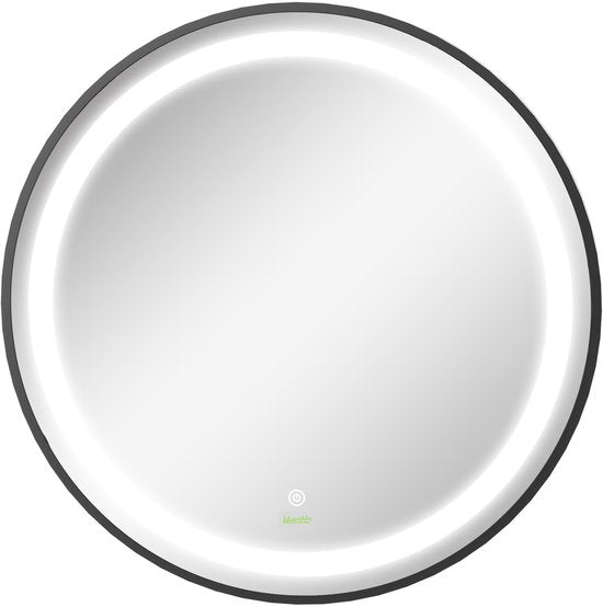 4goodz Ronde Badkamerspiegel 60 cm LED Verlichting 834-393 - Zwart