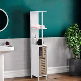 Badkamerkast Stockholm met 2 deuren en 2 legplanken 30x18x130 cm
