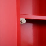 4goodz Medicijnkastje EHBO-kastje met slot RVS 12x30x60 cm - Rood