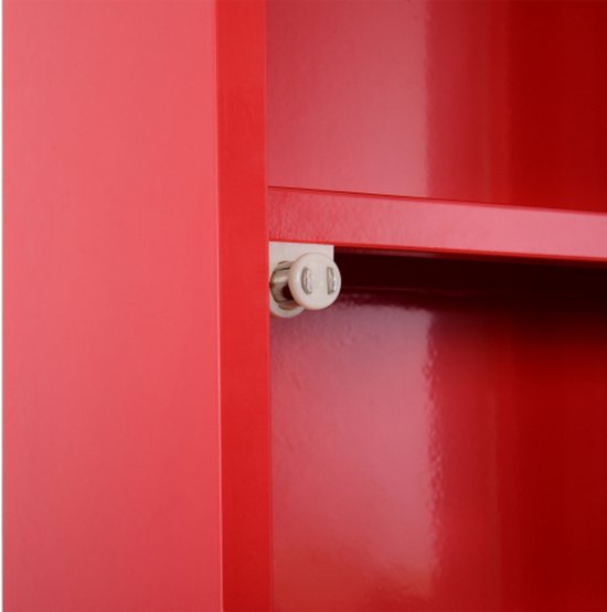 4goodz Medicijnkastje EHBO-kastje met slot RVS 12x30x60 cm - Rood