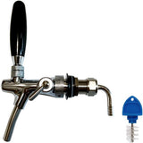 Biertap Kraan RVS met Zwarte Hendel – Professionele Tapkraan voor Thuistap & Horeca incl. Reinigingsborstel