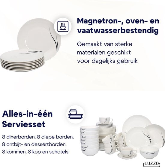 Luzzo® Serviesset met - delig - Wit
