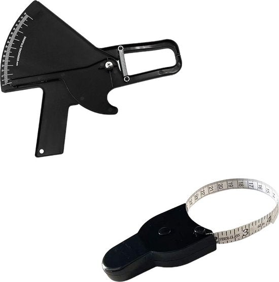 Vetmeter en Meetlint Lichaam - Complete Set - Huidplooimeter en Body Mass Tape - Lichaamsvet meten
