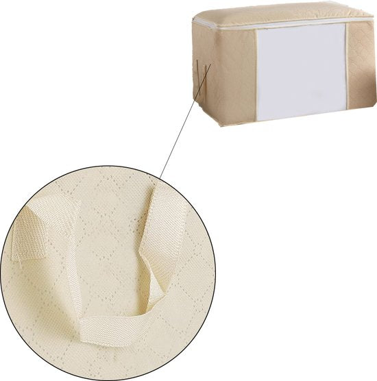 Hoogwaardige Opbergtas voor kleding - Wit - Organizer voor Dekbed - Opbergzak - Opberger voor Seizoenskleding - Zak om ruimte te besparen - Opslag voor dekbed en kleding - Bescherming voor Kleding - Oplossing voor Winterjassen