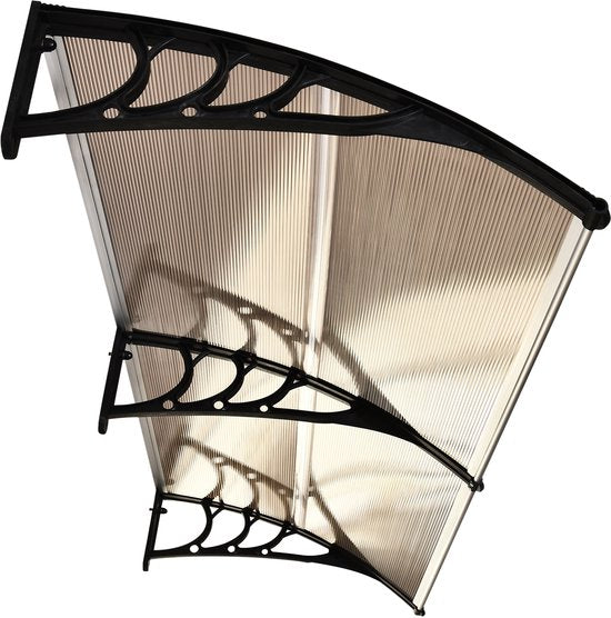 4goodz Deurluifel Afdak 75x195 cm - Overkapping polycarbonaat - Bruin
