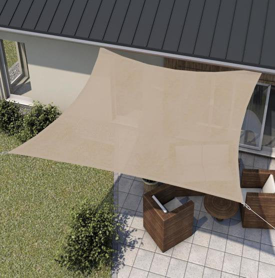 HanSe® Schaduwdoek Vierkant Waterdoorlatend 4x4 m - zonnedoek