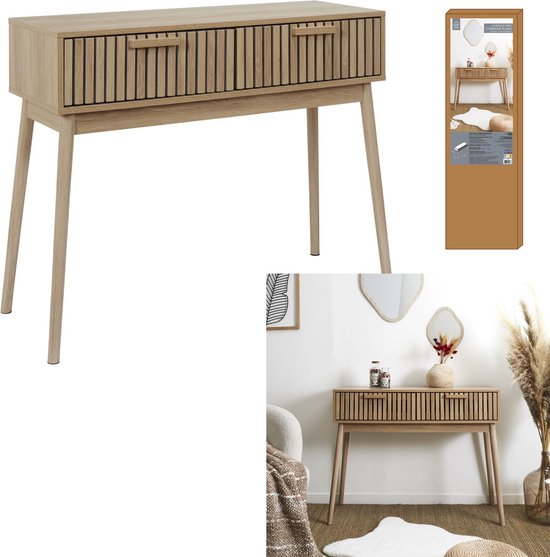 Sidetable Console Bijzettafel met 2 Laden Klaus - Bruin