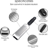 Handrasp - RVS - Keukenrasp - Kaasrasp fijn - Kaasrasp - Citroenrasp - Groenterasp - Zest - Zesteur - Handraspen
