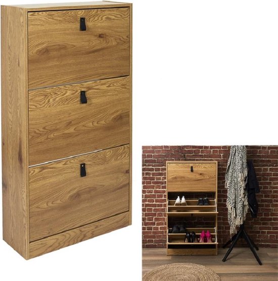 4goodz schoenenkast 3 lades 60x24x118 - voor 18 paar