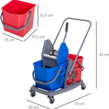 Schoonmaakkar Rolemmer met Wringer - 26 Liter capaciteit