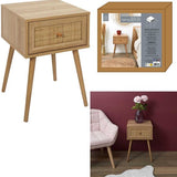 4goodz Nachtkastje Bali Bohemian met lade 39x39x55 cm - Bruin