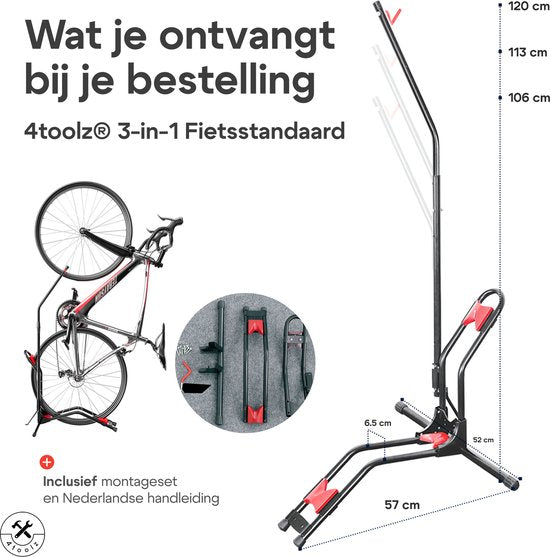4toolz Universeel Display Fietsenrek Deluxe - fiets standaard - zwart