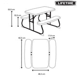 Lifetime® Kindertafel Opvouwbaar - Picknickset voor binnen en buiten - Groen