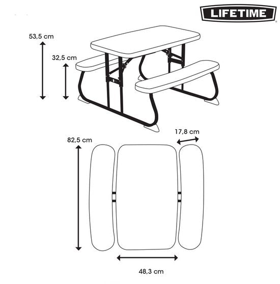 Lifetime® Kindertafel Opvouwbaar - Picknickset voor binnen en buiten - Groen