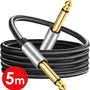 Vesfy Gitaarkabel 5 Meter - 6.3mm Jack naar 6.3mm - Instrumentkabel voor Gitaar, Bas & Keyboard