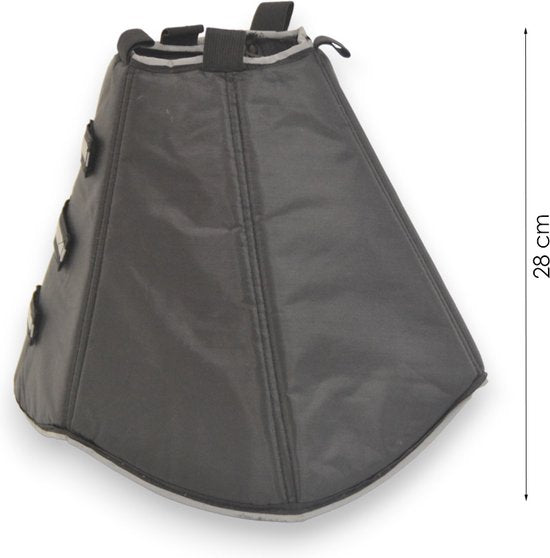 Hondenkraag - Zwart - Verstelbaar met Klittenband - Nekomvang 8 tot 15 cm - Hondenkap - Beschermkap voor Hond - Beschermkraag