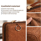 Luxe Laptoptas Organizer – Aktetas met Handvat – Documentenmap voor Laptop, Tablet & Accessoires – Zakelijke Opbergtas – Bruin