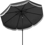 Kantelbare Parasol met Volant 269 cm doorsnede - Donkergrijs