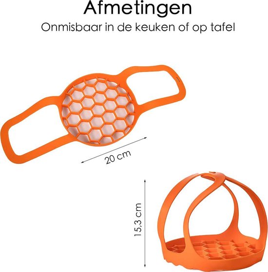 Pannenlappen - Ø 20 cm - Onderzetter - Pannenhouder - Lichtgewicht - Siliconen - Oranje - Onderzetter - Pannentiller - Pannenlap