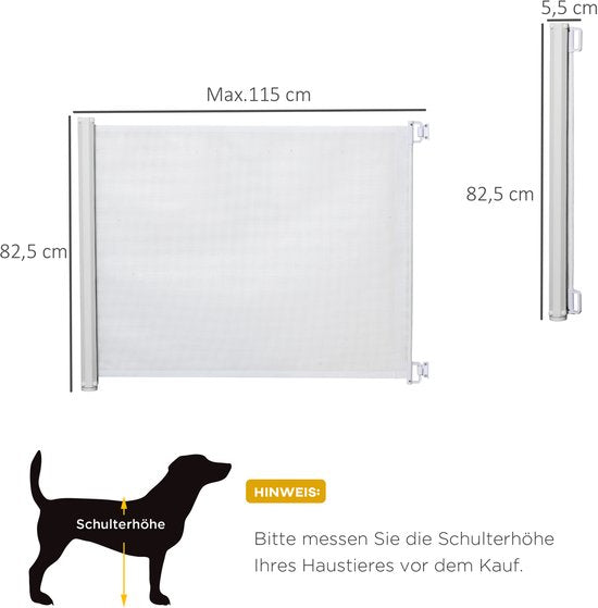 4goodz Uitschuifbaar Traphek 115x82,5 cm voor Huisdieren - Wit