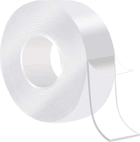 Dubbelzijdig Tape Extra Sterk - 300 cm x 25 mm x 2 mm - Transparant - Zelfklevende Tape - Rol Huishoudtape