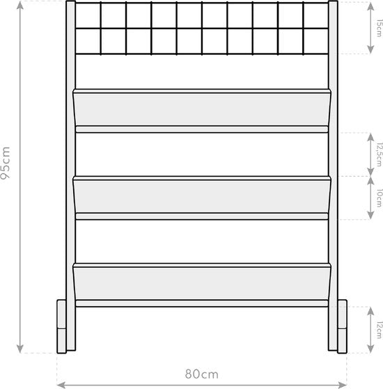 Westman Kruidenrek Plantenbak met traliewerk Viktoria L 50x80x95cm