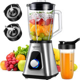 Safecourt Kitchen Blender - Smoothie maker - Krachtige 1200W - To-Go Beker - 3 Standen - RVS