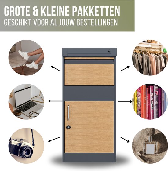4gardenz® Pakketbrievenbus XL - Staande - Pakketbox - Antraciet