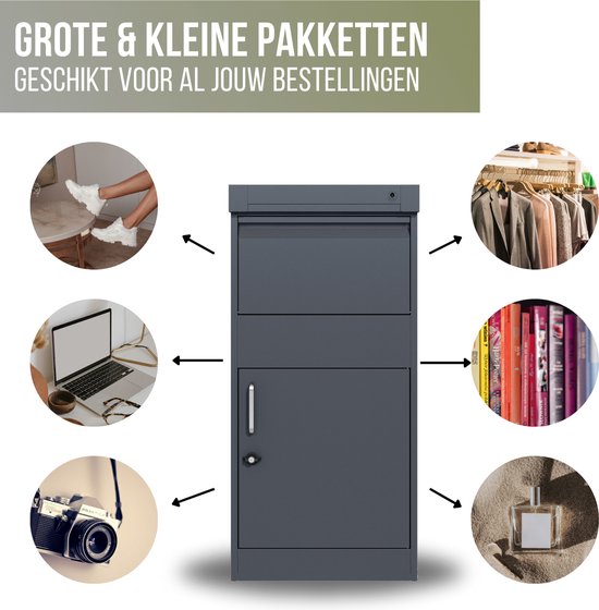 4gardenz® Pakketbrievenbus XL - Staande - Pakketbox - Antraciet