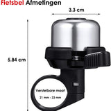 Fietsbel Universeel - 23 mm - Voor Stadsfiets, Mountainbike & Kinderfiets - Hard Geluid - Eenvoudige Montage