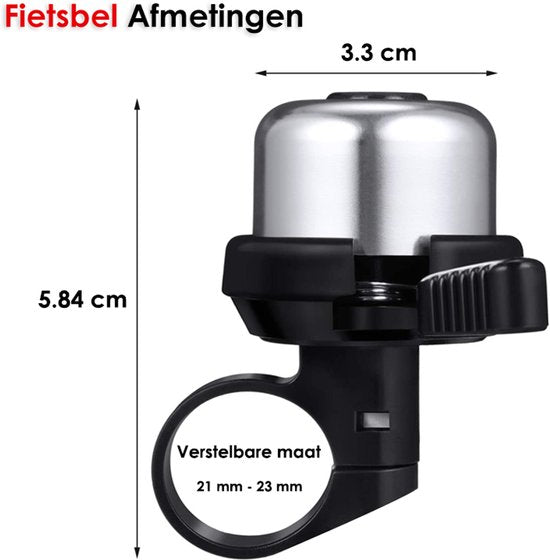 Fietsbel Universeel - 23 mm - Voor Stadsfiets, Mountainbike & Kinderfiets - Hard Geluid - Eenvoudige Montage