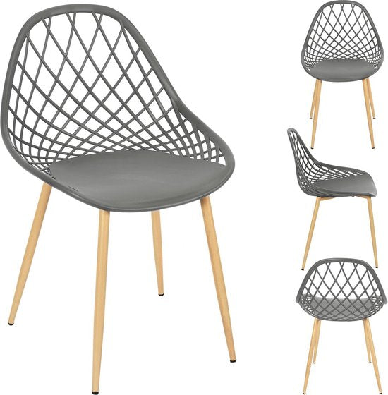 Home Deco Factory Murcia 4 stuks Comfortabele tuinstoelen - Grijs