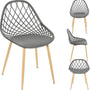 Home Deco Factory Murcia 4 stuks Comfortabele tuinstoelen - Grijs