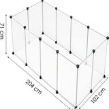 Kattenren voor Binnen - 204 x 102 x 71 cm - Konijnenren - Puppyren - Knaagdierenren - Ren voor Kitten en Puppy - Verstelbaar - Op Maat te Maken