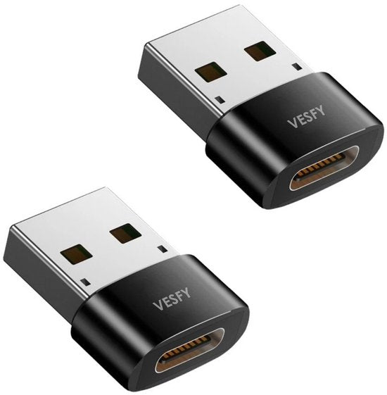 USB-C naar USB-A Adapter 2 stuks – Universele USB C naar USB A converter - Compatibel met alle USB Type C Apparaten