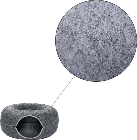 Donutmand voor Katten en Honden - Grijs - Diameter 61 - Kattenmand - Hondenmand