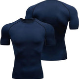 SparkNine Aeroflex heren sport t-shirt - strakke & aansluitende fit - M - blauw - ademend & sneldrogend - elastisch