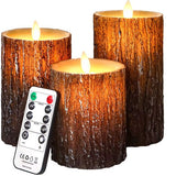 LED Kaarsen Met Afstandsbediening - Bewegende Vlam - Echte Wax - Elektrische Kaarsen - Op Batterijen - Dimbaar en Timer Functie - Set van 3