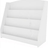 Kinderboekenkast - 88 x 80 x 30 cm - Wit - Hout - Kinderboekenrek - Boekenrek Kinderkamer