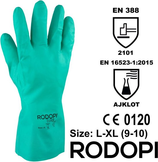 Rodopi® Nitril Chemicaliën Werkhandschoenen - Large - 1 paar