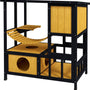 4goodz Kattenhuis 3 laags 85x60x88 cm - Geel + Zwart