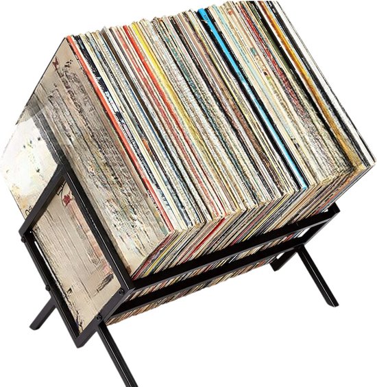 LP Opbergsysteem - Zwart - LP Kast - LP Houder - Lp Opbergrek - Langspeelplaat Organizer - Elpee Opbergsysteem