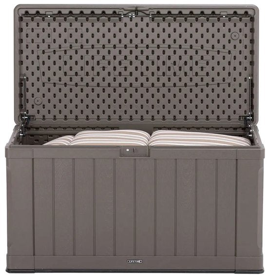 Lifetime® Kunststof Kussenbox 440 liter - tuinkist 64x128x67cm - Bruin
