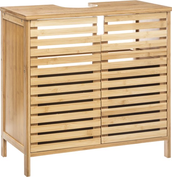 Sicela Wastafelonderkast met Uitsparing - 28x60x80 cm - Wastafelmeubel Bamboe