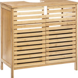 Sicela Wastafelonderkast met Uitsparing - 28x60x80 cm - Wastafelmeubel Bamboe